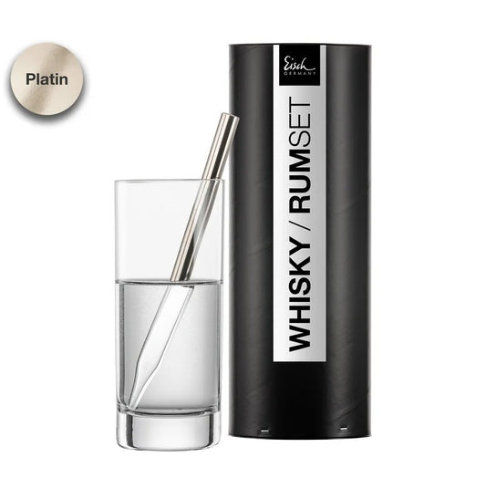 2-teiligesSetWhisky-/Rum-PipetteplatinmitGlasGENTLEMAN