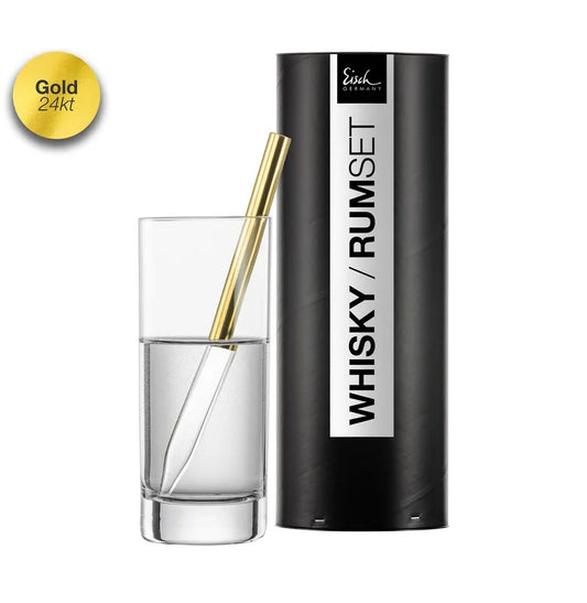 2-teiligesSetWhisky-/Rum-PipettegoldmitGlasGENTLEMAN