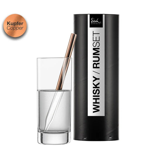 2-teiligesSetWhisky-/Rum-PipettekupfermitGlasGENTLEMAN